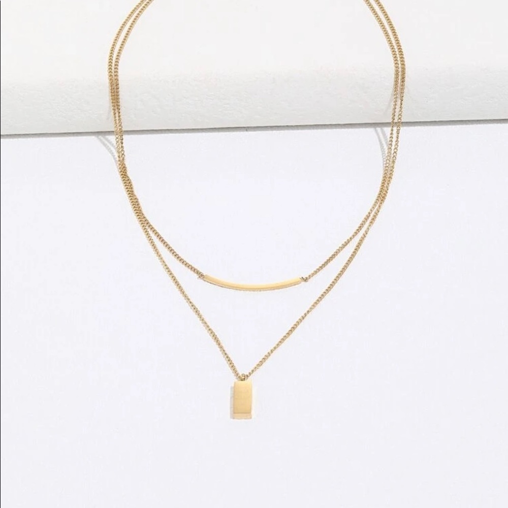 14K Gold Plated Geometric Necklace